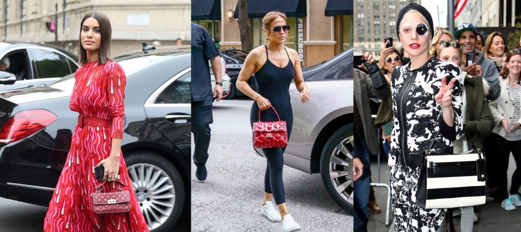 Celebrities with Valentino Rockstud Handbags