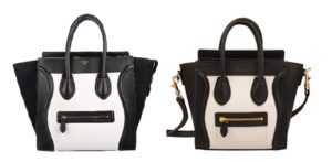 Celine Black & White Mini Luggage Handbag and Celine Bags Dupes