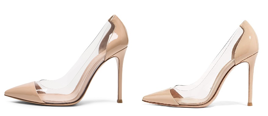 Beige Gianvito Rossi Plexi Pumps Dupes