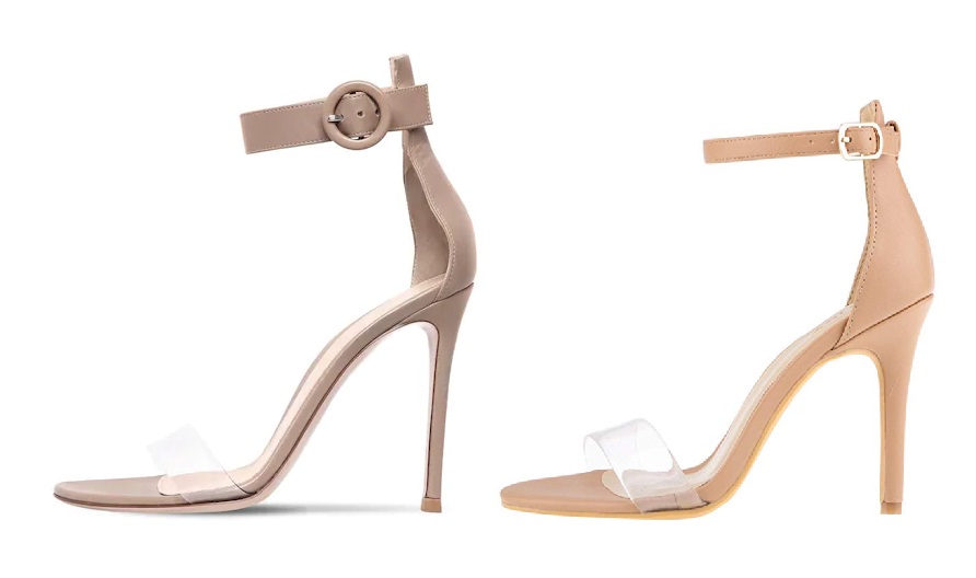 Beige Gianvito Rossi Plexi Sandals Dupes