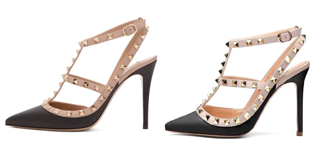 Black And Nude Valentino Rockstud Heels Dupes