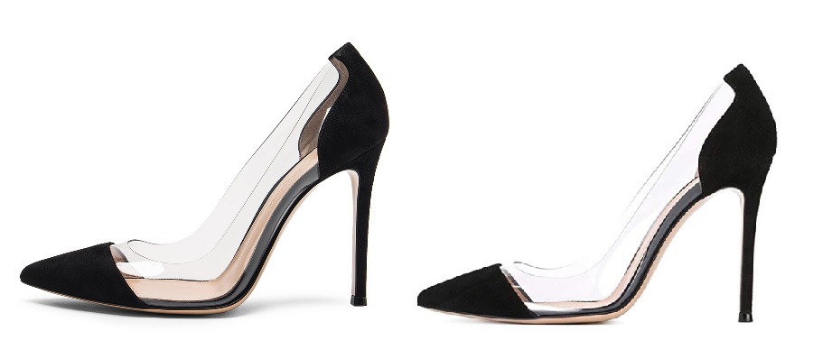 Black Gianvito Rossi Plexi Pumps Dupes