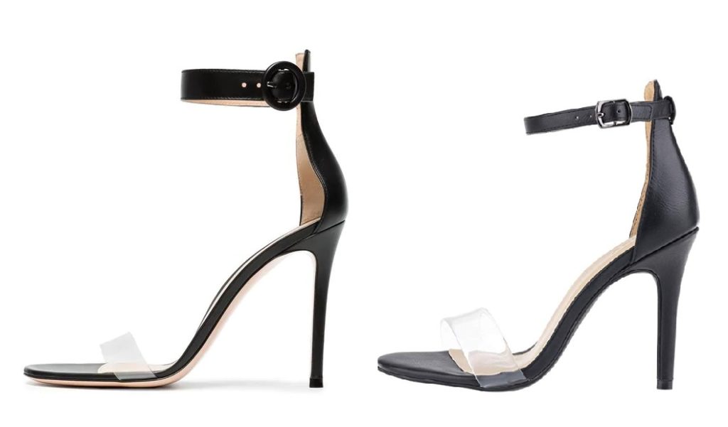 Black Gianvito Rossi Plexi Sandals Dupes