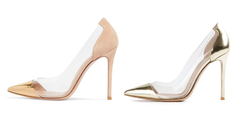 Gold Gianvito Rossi Plexi Pumps Dupes