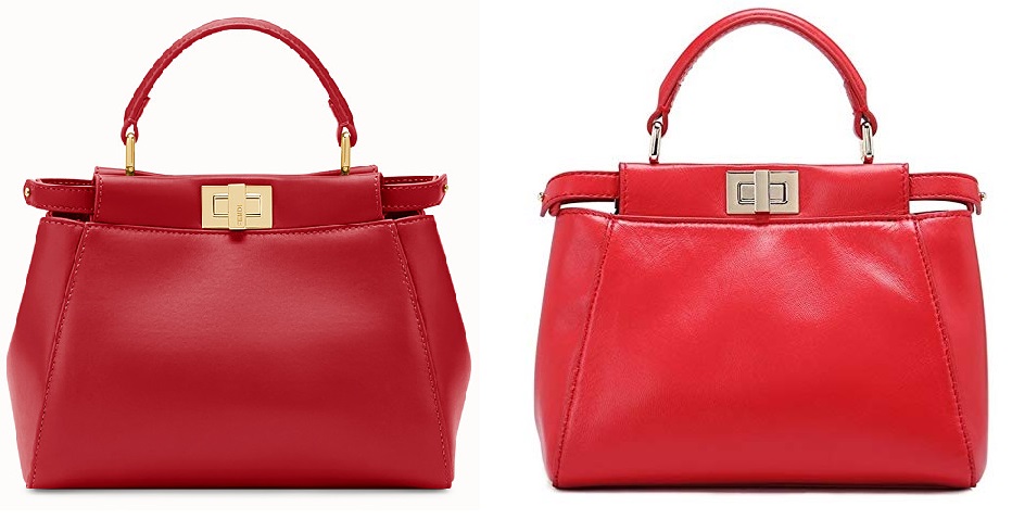 Small Red Fendi Peekaboo Bag and Fendi Peekaboo Dupes