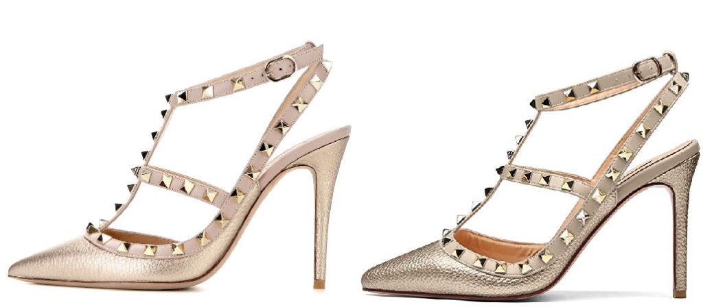 Valentino Rockstud Gold Heels Dupes