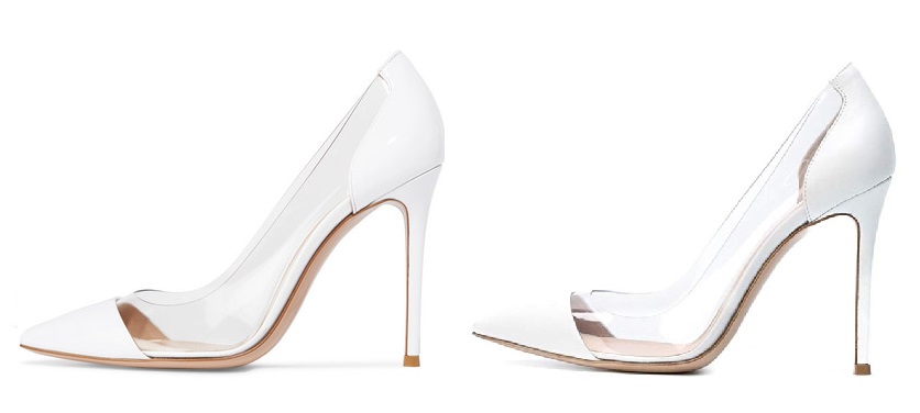 White Gianvito Rossi Plexi Pumps Dupes