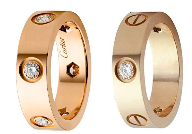 Cartier 6mm Rose Gold Diamond Love Ring Dupes