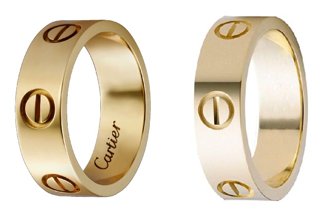 Cartier Gold Love Rings and Cartier 6mm Gold Love Ring Dupes