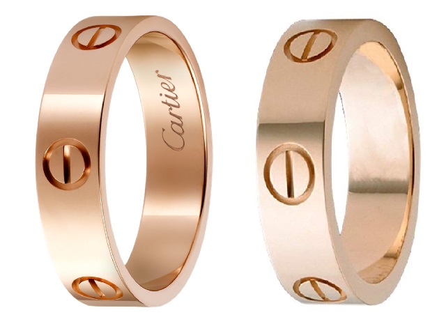 Cartier Rose Gold Love Rings and Cartier 6mm Rose Gold Love Ring Dupes