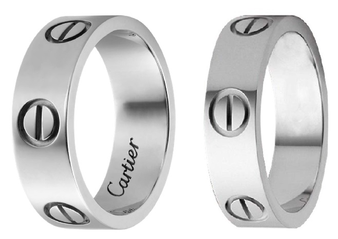 Cartier Silver Love Rings and Cartier 6mm Silver Love Ring Dupes