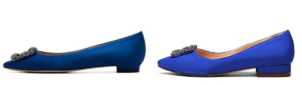 Blue Manolo Blahnik Hangisi Flats Dupes