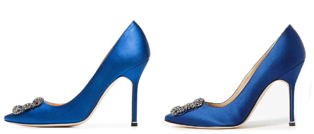 Blue Manolo Blahnik Hangisi Pumps Dupes