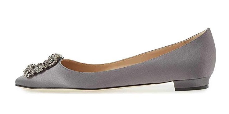 Grey Manolo Blahnik Hangisi Flats Dupes