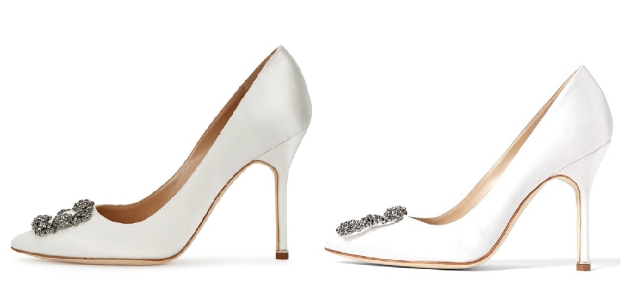 White Manolo Blahnik Hangisi Pumps Dupes