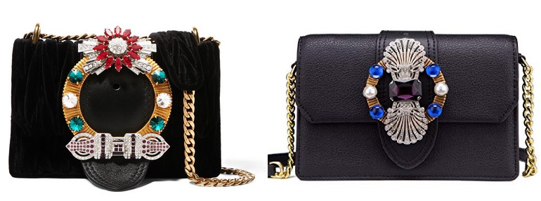 Miu Miu Black Crystal-Embelished Bag & Miu Miu Handbag Dupes