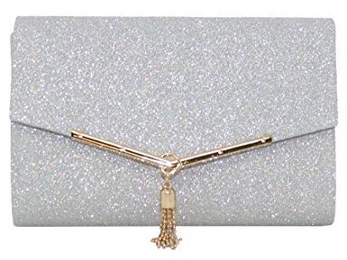 Silver YSL Look-Alike Tassel Bag