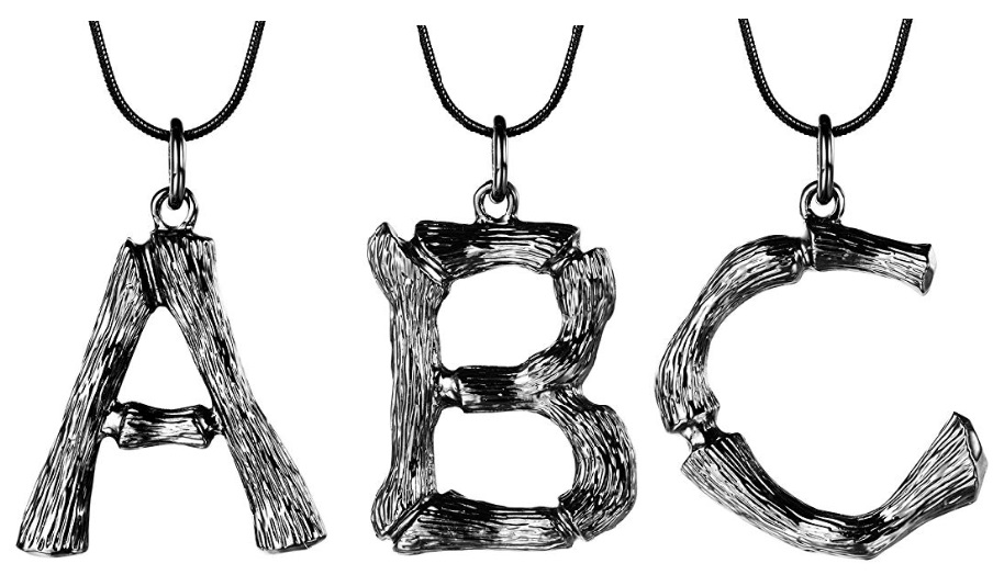 Black Celine Bamboo Alphabet Necklaces Dupes