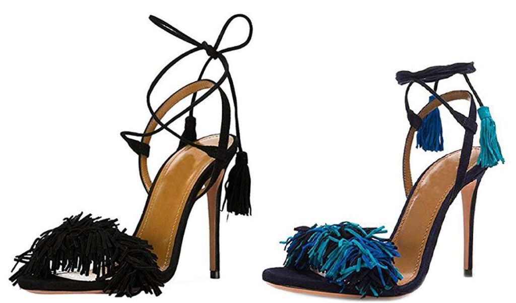 Black Aquazzura Wild Thing Sandals Dupes