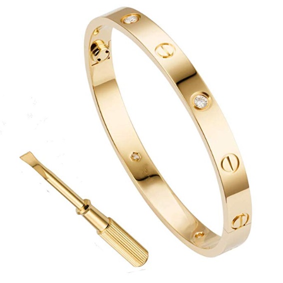 Gold Diamond Cartier Love Bracelet Dupes on Amazon