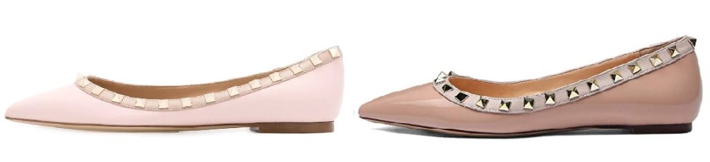 Nude Valentino Rockstud Ballerina Dupes