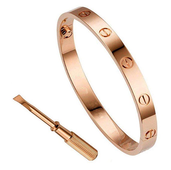 Rose Gold Cartier Love Bracelet Dupes with Screwdriver