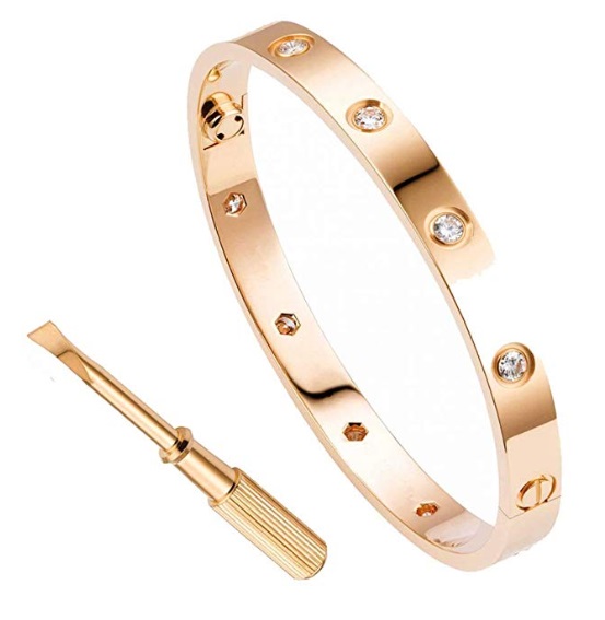 Rose Gold Diamond Cartier Love Bracelet Dupes on Amazon