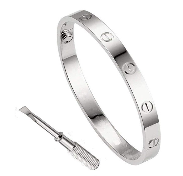 Silver Cartier Love Bracelet Dupes with Screwdriver