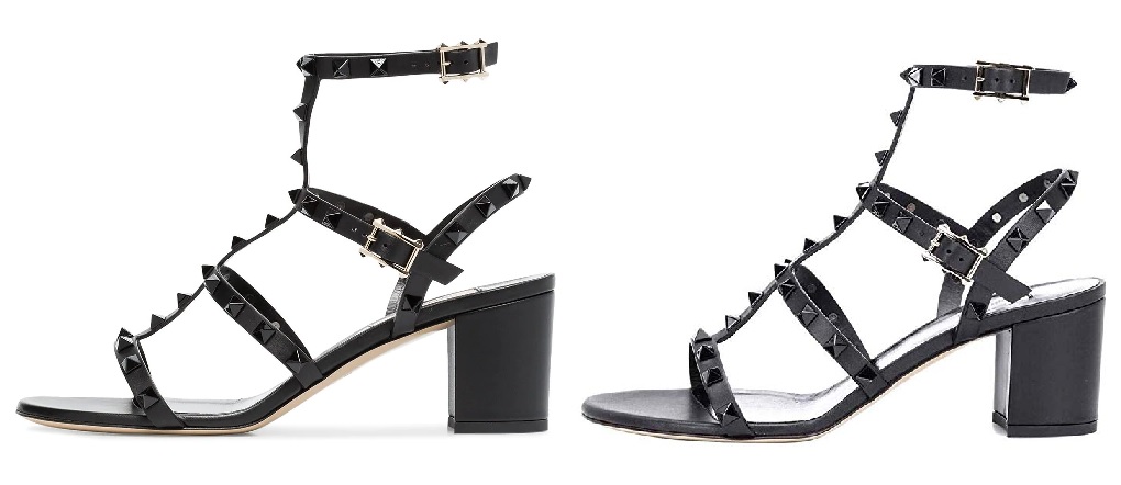 Black Valentino Rockstud Block Heel Dupes