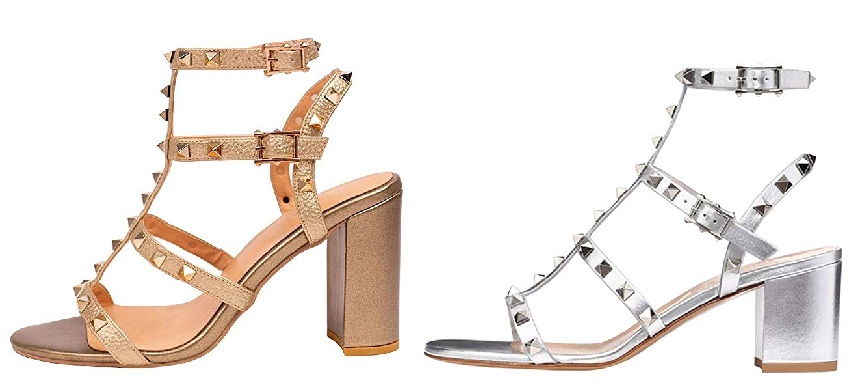 Gold & Silver Valentino Rockstud Block Heel Dupes