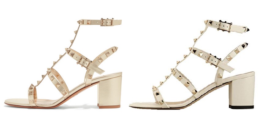 White Valentino Rockstud Block Heel Dupe