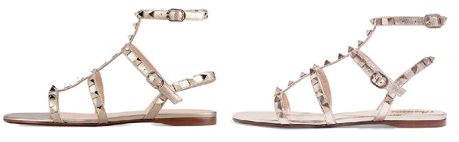 Gold Valentino Flat Sandals Dupes