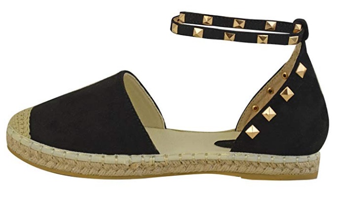 Black Flat Suede Valentino Rockstud Espadrilles Dupes