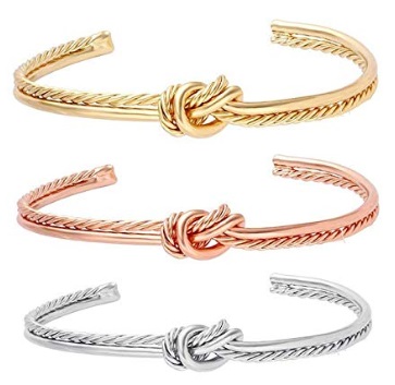 Gold, Rose Gold and Silver Celine Knot Bangle Alternatives