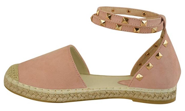 Pink Flat Suede Valentino Rockstud Espadrilles Dupes