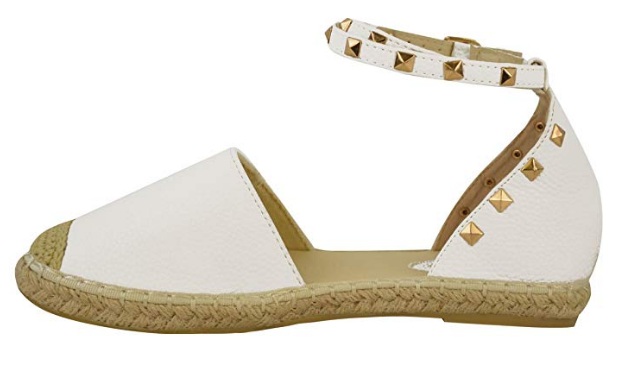 White Flat Valentino Rockstud Espadrilles Dupes