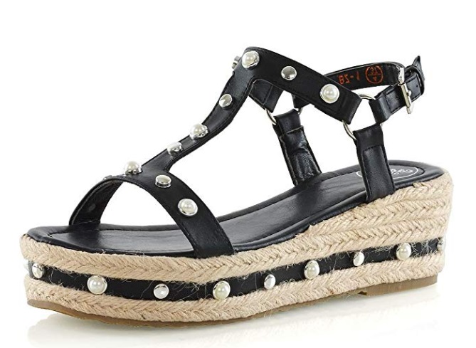 Black Valentino Inspired Rockstud Espadrilles