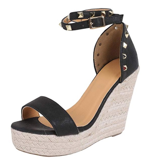 Black Valentino Rockstud Wedges Dupes