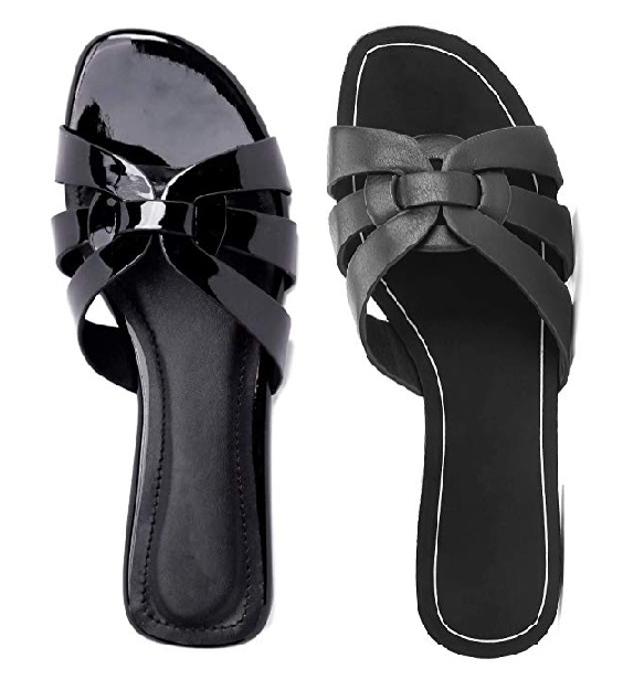 Black YSL Tribute Sandals Dupes