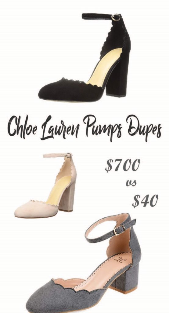 Chloe Ankle Strap Lauren Scalloped Pumps Dupes