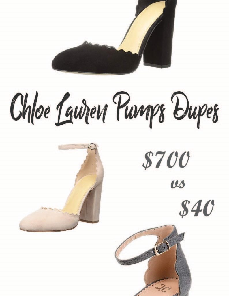 Chloe Ankle Strap Lauren Scalloped Pumps Dupes