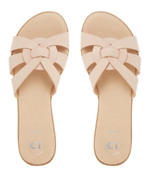 Dune Lemonia – Blush Woven Strap Slider Sandals YSL Slides Look-Alikes