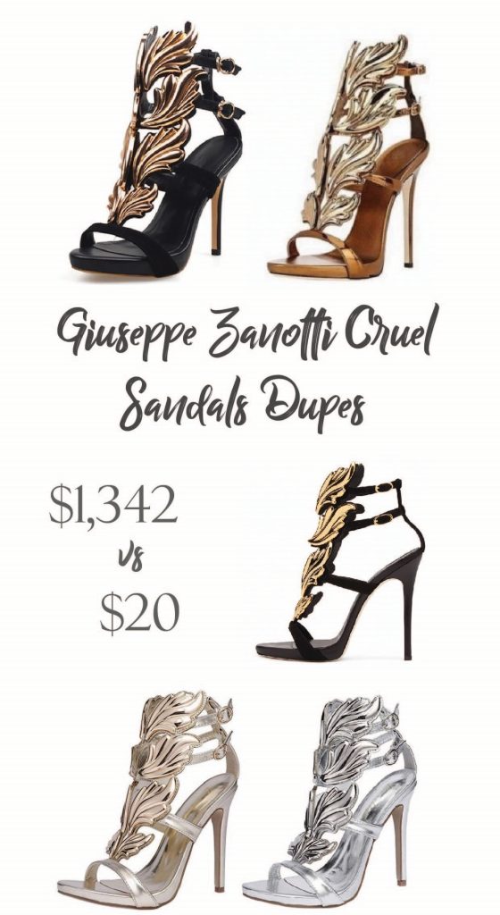 Giuseppe Zanotti Cruel Sandals Dupes, Alternatives and Look-Alikes for LESS