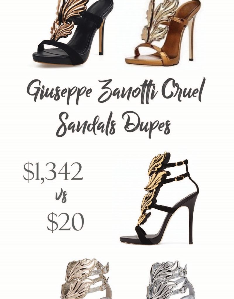 Giuseppe Zanotti Cruel Sandals Dupes, Alternatives and Look-Alikes for LESS