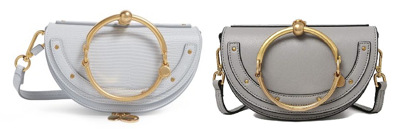 Grey Nile Minaudière Bracelet Bag and Chloe Bracelet Mini Look-Alike