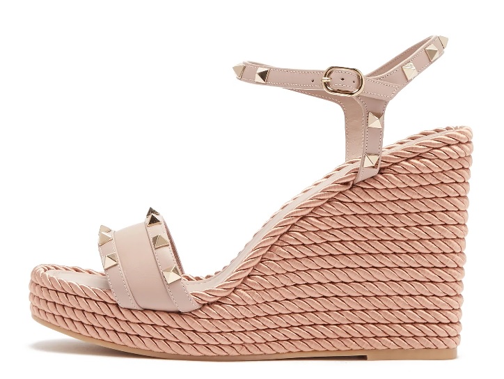 Valentino Torchon Rockstud Leather Wedge Sandals Valentino Dupes