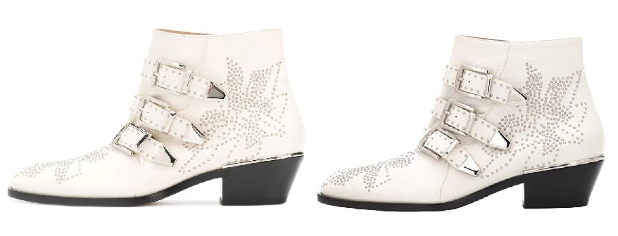 White Chloe Susanna Studded Leather Ankle Boots and Chloe Susanna Boots Dupes