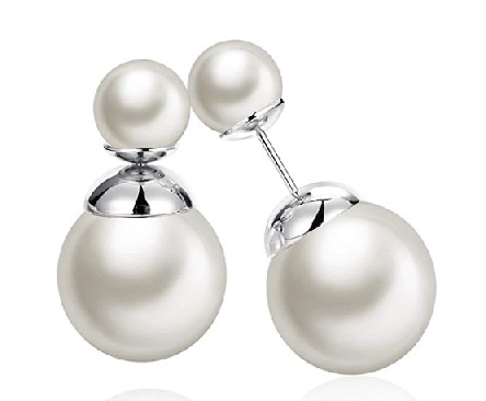 White Gold Pearl Dior Tribales Earrings Dupes