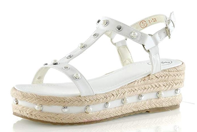 White Pearl Valentino Inspired Rockstud Espadrilles