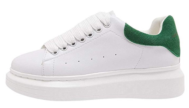 White and Green Alexander McQueen Oversized Sneakers Dupes